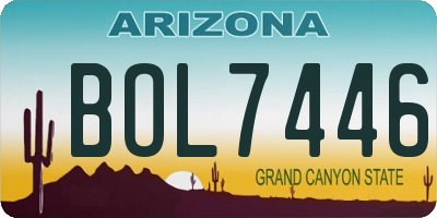 AZ license plate BOL7446