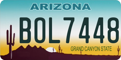 AZ license plate BOL7448