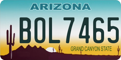 AZ license plate BOL7465