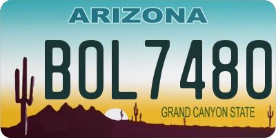 AZ license plate BOL7480