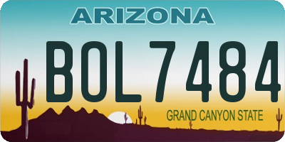 AZ license plate BOL7484