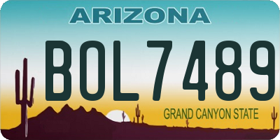 AZ license plate BOL7489