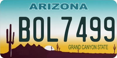 AZ license plate BOL7499