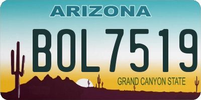 AZ license plate BOL7519