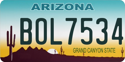 AZ license plate BOL7534