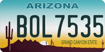 AZ license plate BOL7535