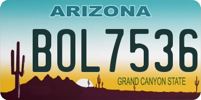 AZ license plate BOL7536