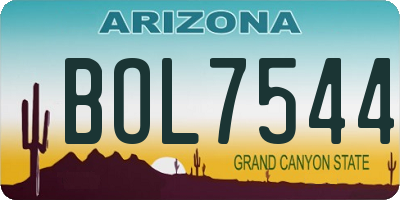 AZ license plate BOL7544