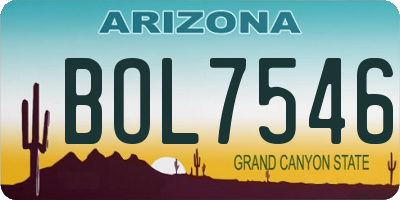 AZ license plate BOL7546