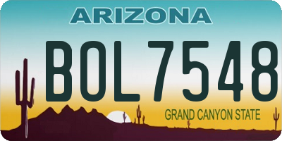 AZ license plate BOL7548