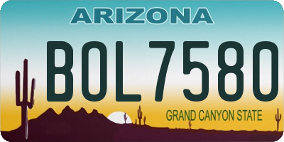 AZ license plate BOL7580
