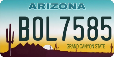 AZ license plate BOL7585