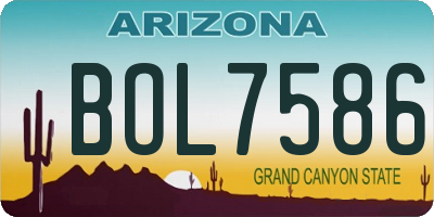 AZ license plate BOL7586