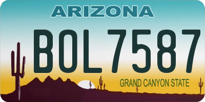 AZ license plate BOL7587