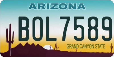 AZ license plate BOL7589