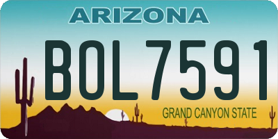 AZ license plate BOL7591