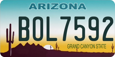 AZ license plate BOL7592