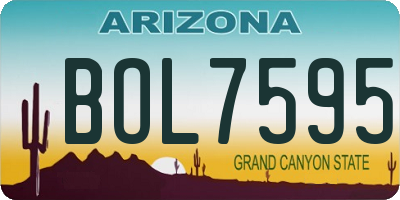 AZ license plate BOL7595