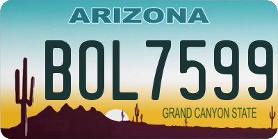AZ license plate BOL7599