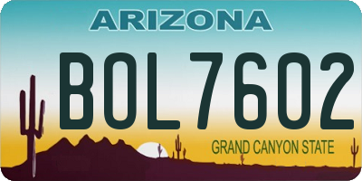 AZ license plate BOL7602