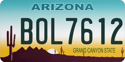 AZ license plate BOL7612