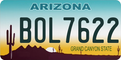 AZ license plate BOL7622