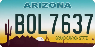 AZ license plate BOL7637