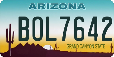 AZ license plate BOL7642