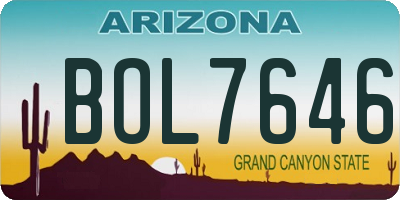 AZ license plate BOL7646