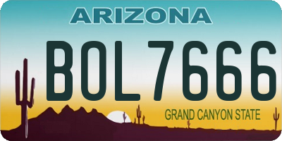 AZ license plate BOL7666