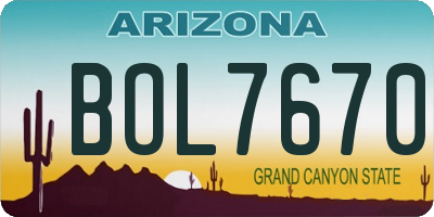 AZ license plate BOL7670