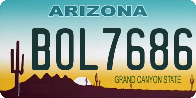 AZ license plate BOL7686