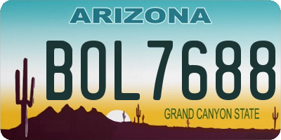 AZ license plate BOL7688