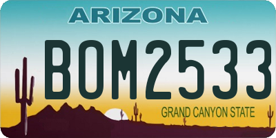 AZ license plate BOM2533