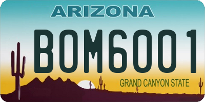 AZ license plate BOM6001