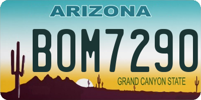 AZ license plate BOM7290