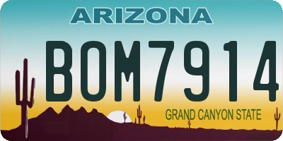 AZ license plate BOM7914