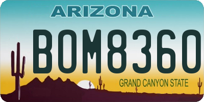 AZ license plate BOM8360