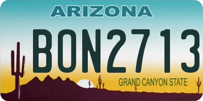 AZ license plate BON2713