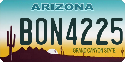 AZ license plate BON4225