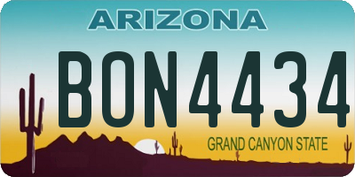 AZ license plate BON4434