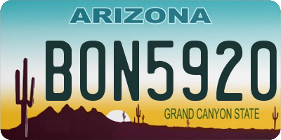 AZ license plate BON5920