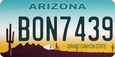 AZ license plate BON7439