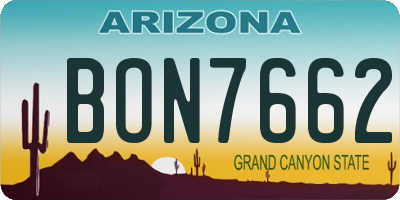 AZ license plate BON7662