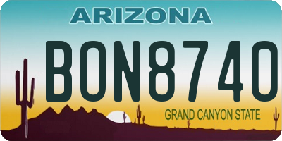 AZ license plate BON8740