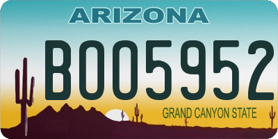 AZ license plate BOO5952