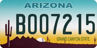 AZ license plate BOO7215