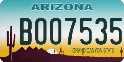AZ license plate BOO7535