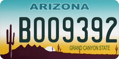 AZ license plate BOO9392