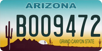 AZ license plate BOO9472